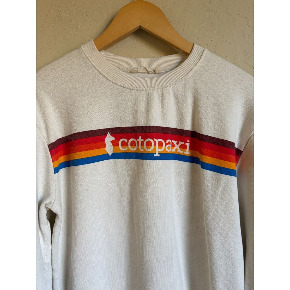 cotopaxi White Crewneck Sweatshirt with Rainbow Stripe - Picture 6 of 11